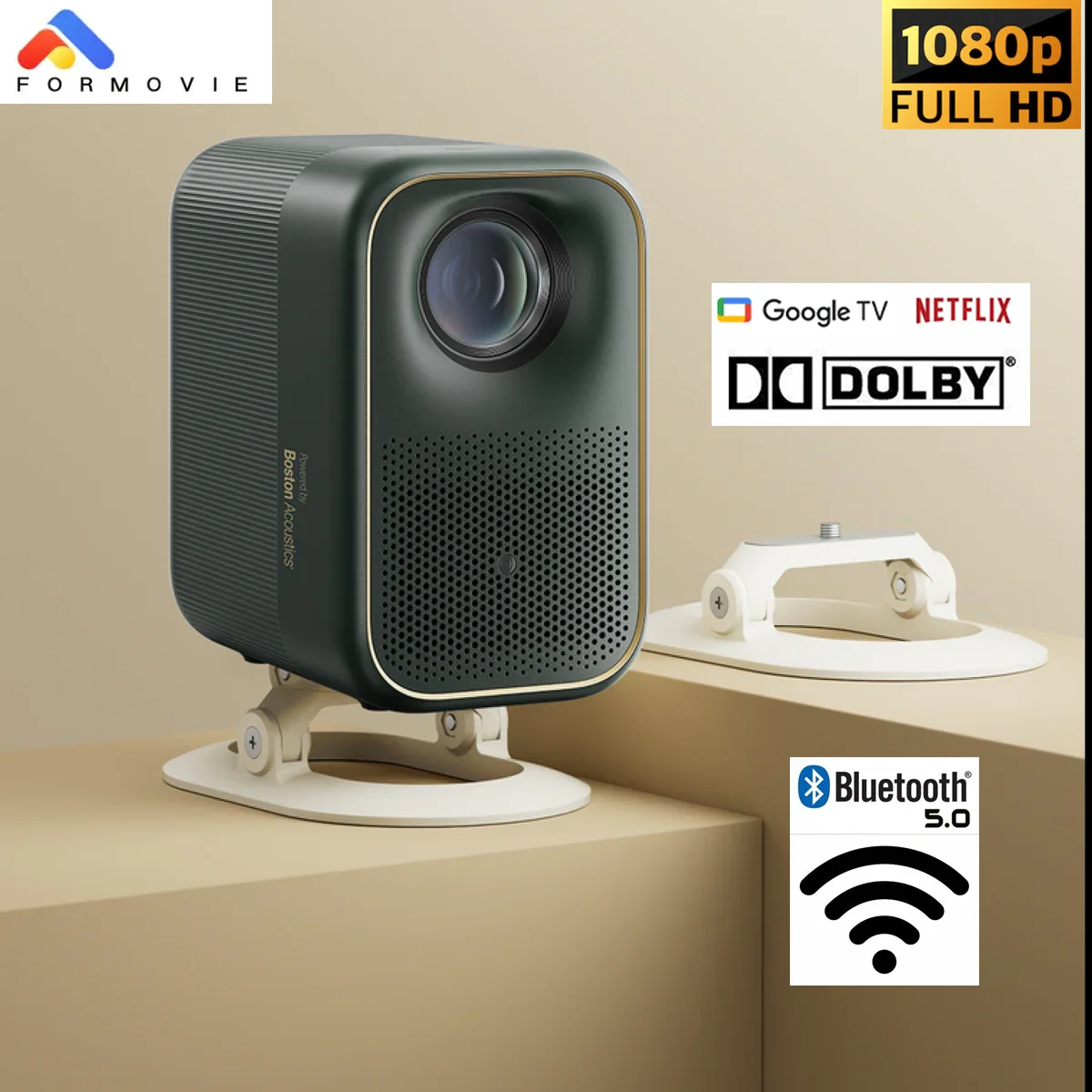 

2024 New Design Mini Formovie Xming Page One Projector 1080P Portable HD LCD LED Google TV Movie Home Theater Projector Beamer