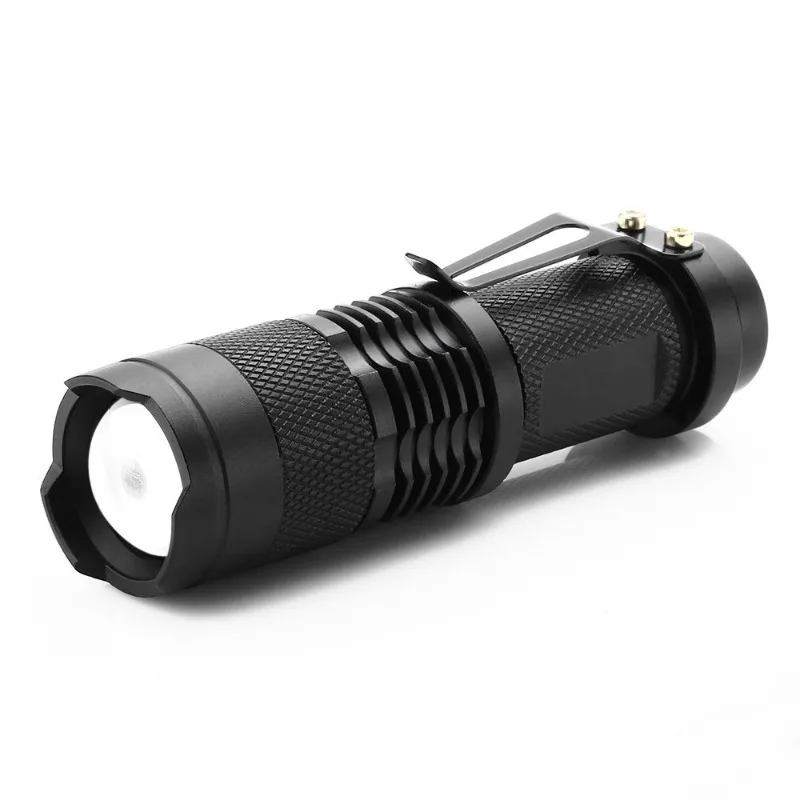 Portable Aluminum Alloy Zoom Flashlight: Super Bright, AA-Powered, White/Purple Light for Money Checking & Fluorescence Testing
