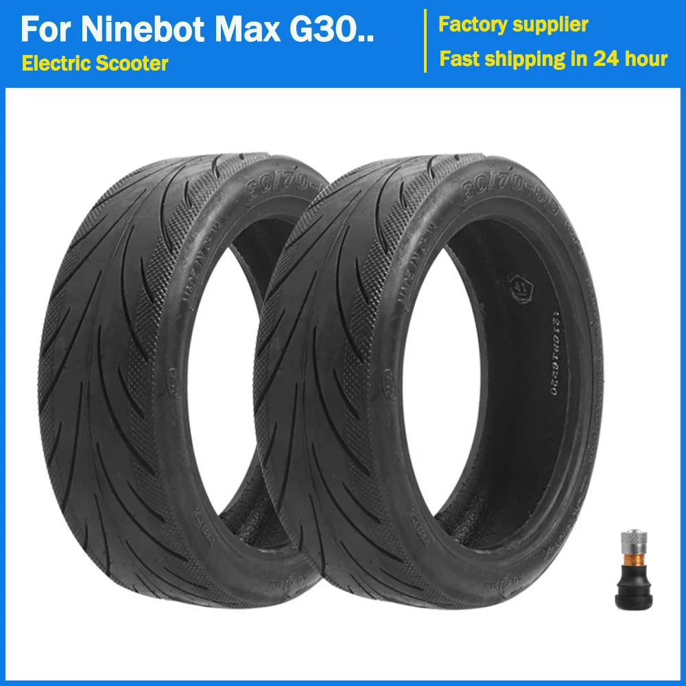 

10Inch 60/70-6.5 Front Rear Vacuum Tyre Thickening Tire with Valve Fit for Segway Ninebot Max G30 Eletric Scooter Replace Parts