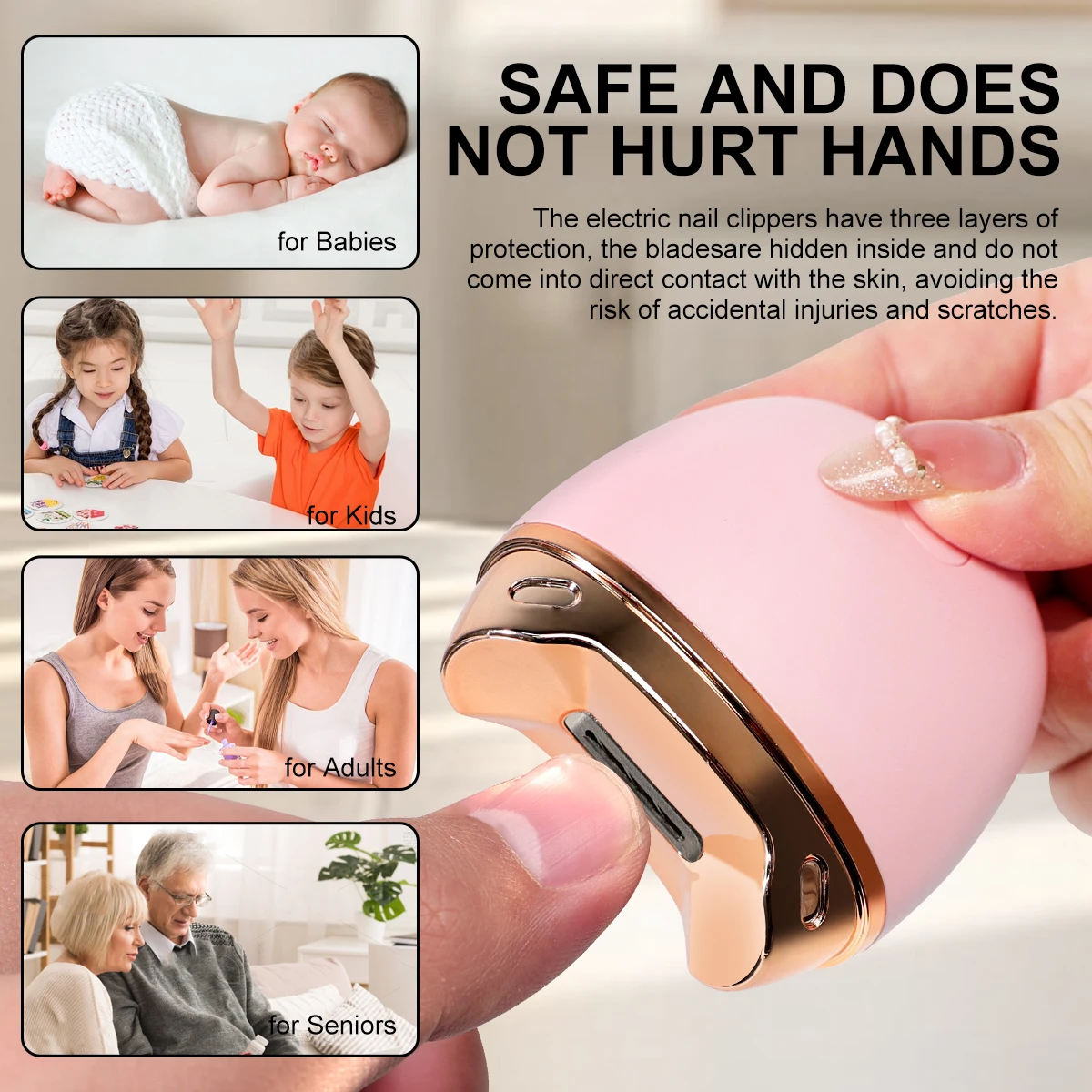 LIMEGIRL coupe-ongles électrique manucure anti-éclaboussures coupe-ongles pour bébé doigt orteil ciseaux pédicure ongles épais coupe outils