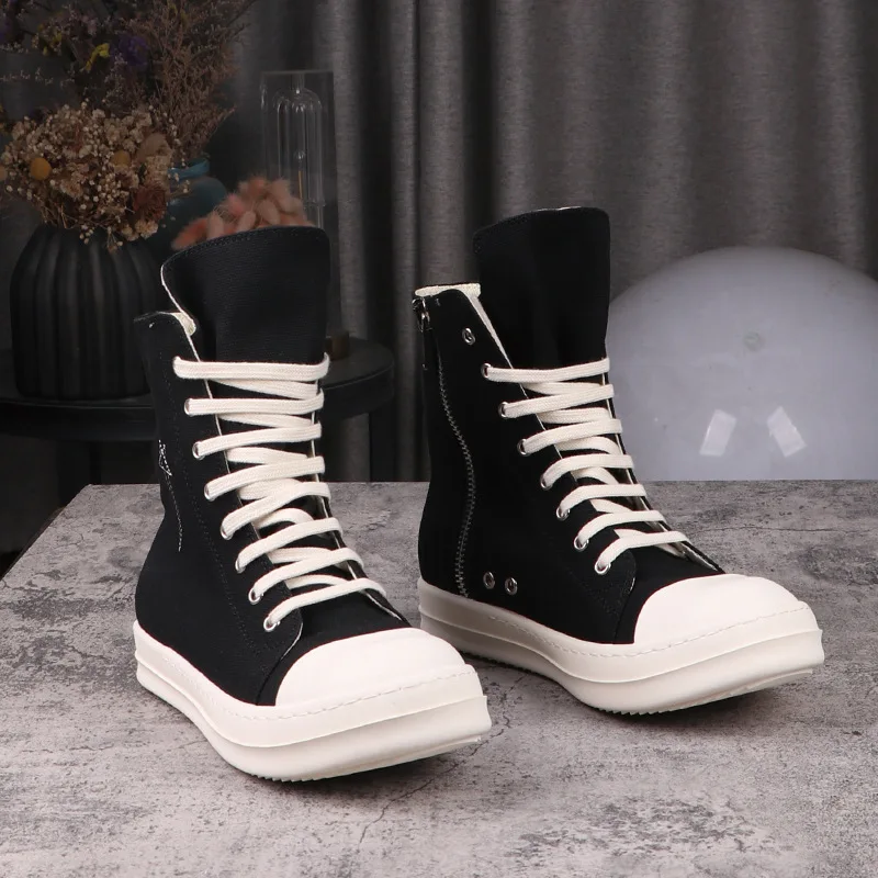 High Street Brand R0 Canvas Pentagram Embroidery Shoes  Sneaker Women\'s Lace-up Boots