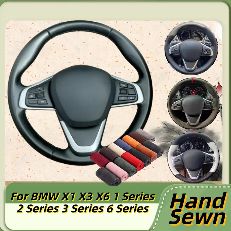 

Hand-Sewn Genuine Leather Car Steering Wheel Cover For BMW X1 X3 X6 1 Series 2 Series 3 Series 6 SeriesCar Interior Accessories