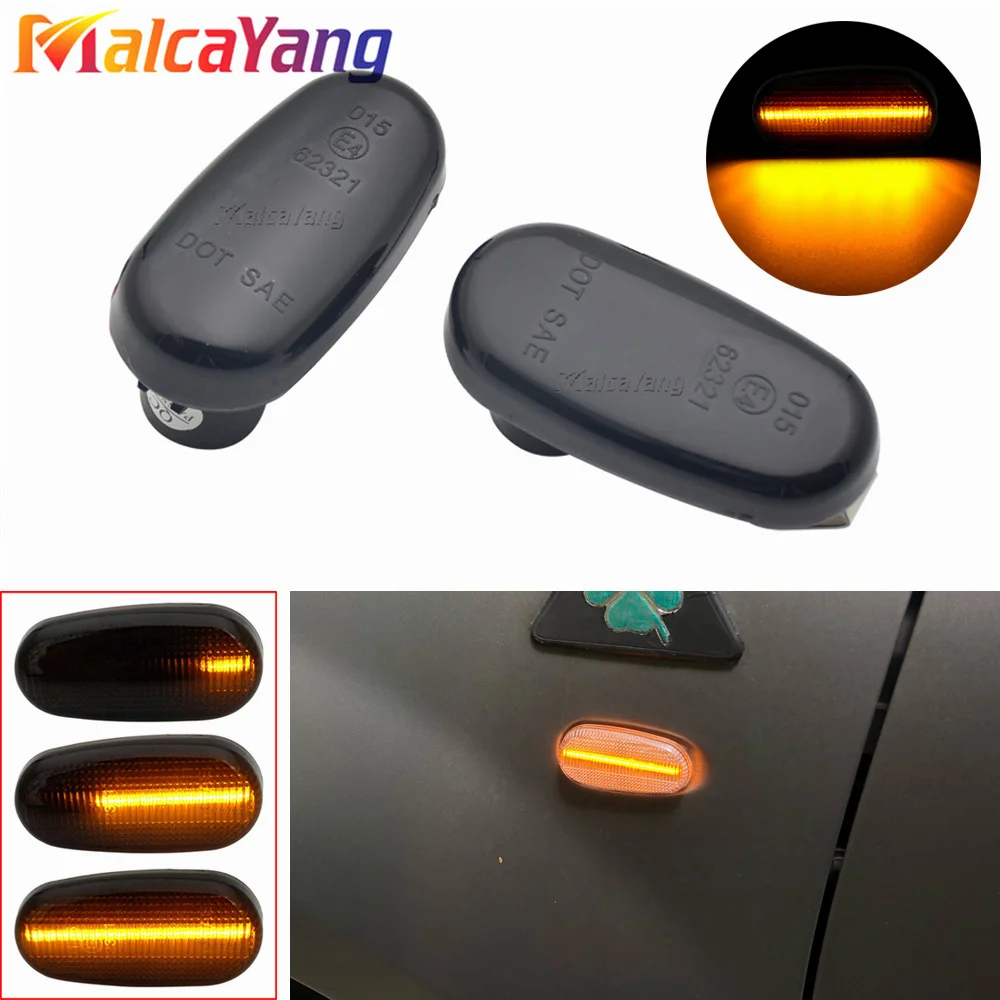 Para alfa romeo mito 955 147 gt 937 fiat bravo 2 dinâmico led lado marcador luzes seta pisca pisca pisca lâmpada 2 pçs