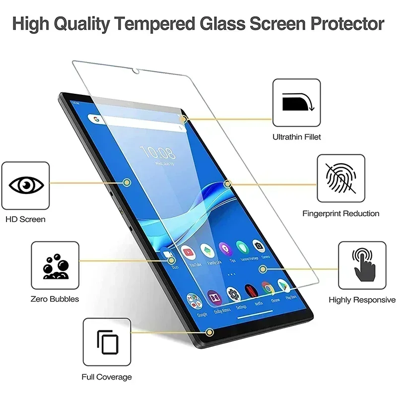 3 uds vidrio templado para Lenovo Tab M10 FHD Plus 2. a generación TB-X606F M10 X605F protección de pantalla de tableta para K10 10,3 TB-X6C6F/X6C6X