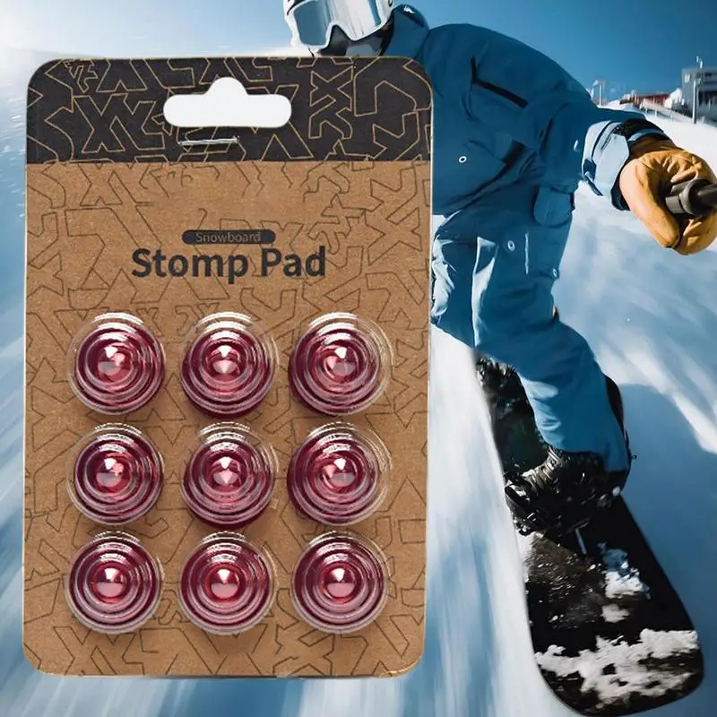 스노우 보드 그립 패드 9 조각 미끄럼 방지 패드 스터드 그리퍼 패딩 콘 겨울 야외 스키를위한 훈련 스포츠 장비