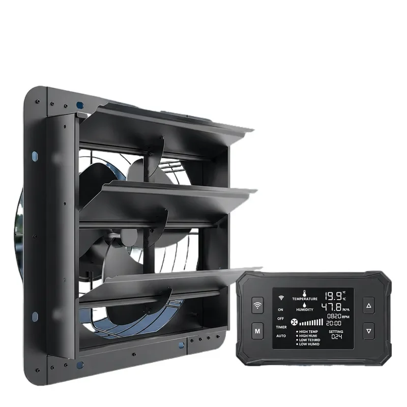 Intelligent Electric Control Shutter Exhaust Fan with Temperature and Humidity Controller for Greenhouse Poultry Farm
