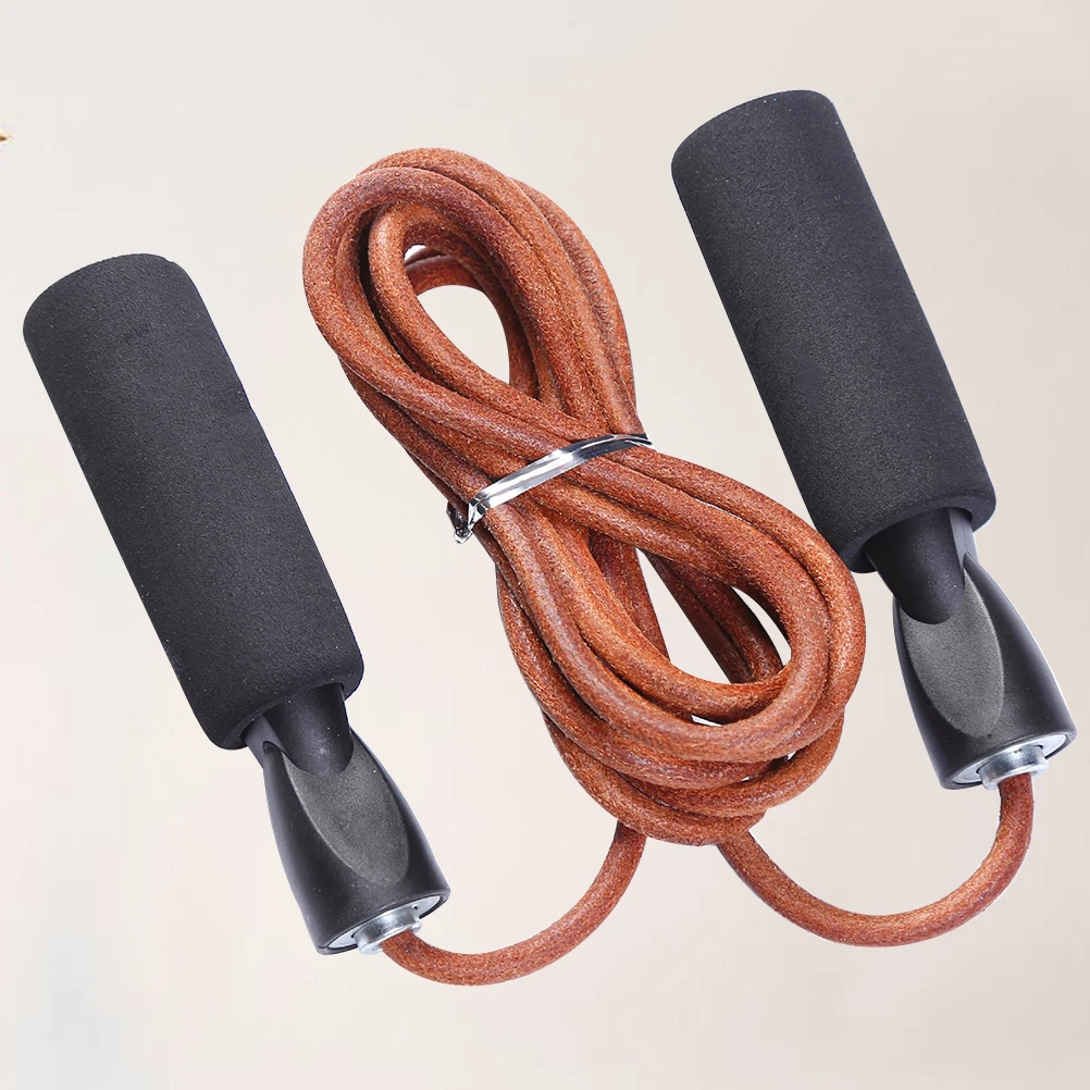 1pcs Sport Cowhide Jump Rope Adjustable Skipping Rope For Speed Quiet Training Boxing MMA Cardio for School Home