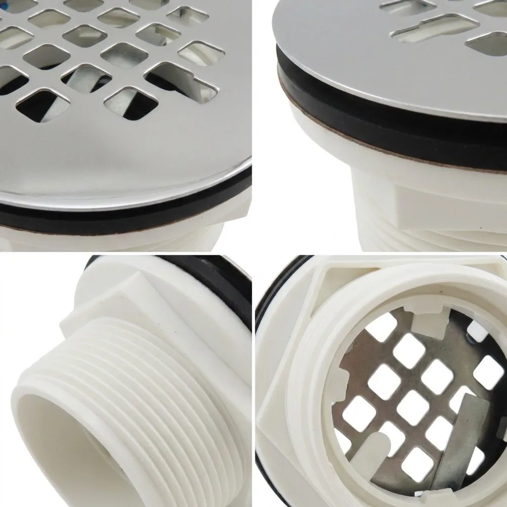 2 Inch Shower Drain Kit With Hair Collector 304 Stainless Steel Cover ABS Body For Bathroom Floor Renovation Easy Clean Plumbing