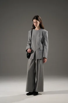 Completi casual 2024 nuove donne primavera e autunno top in due pezzi + mezza gonna in due pezzi