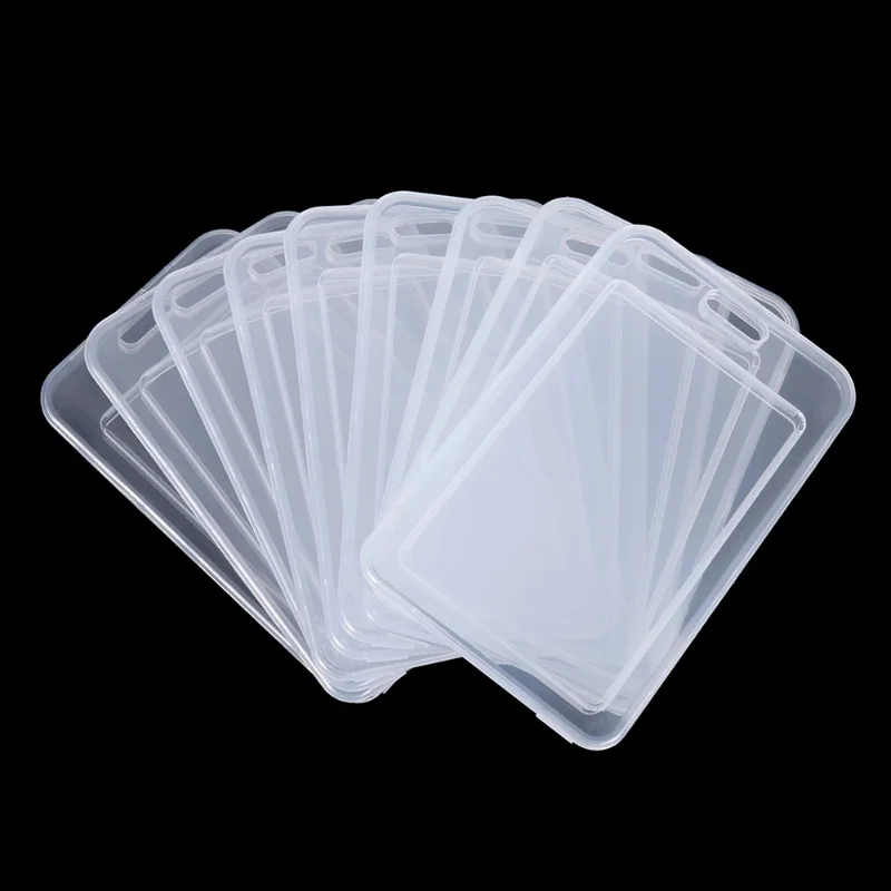 Tarjetero transparente para hombre y mujer, bolsa con Clip para tarjetas de crédito, identificación de banco de negocios, tarjeta de autobús para estudiantes, insignia retráctil, 10 unidades