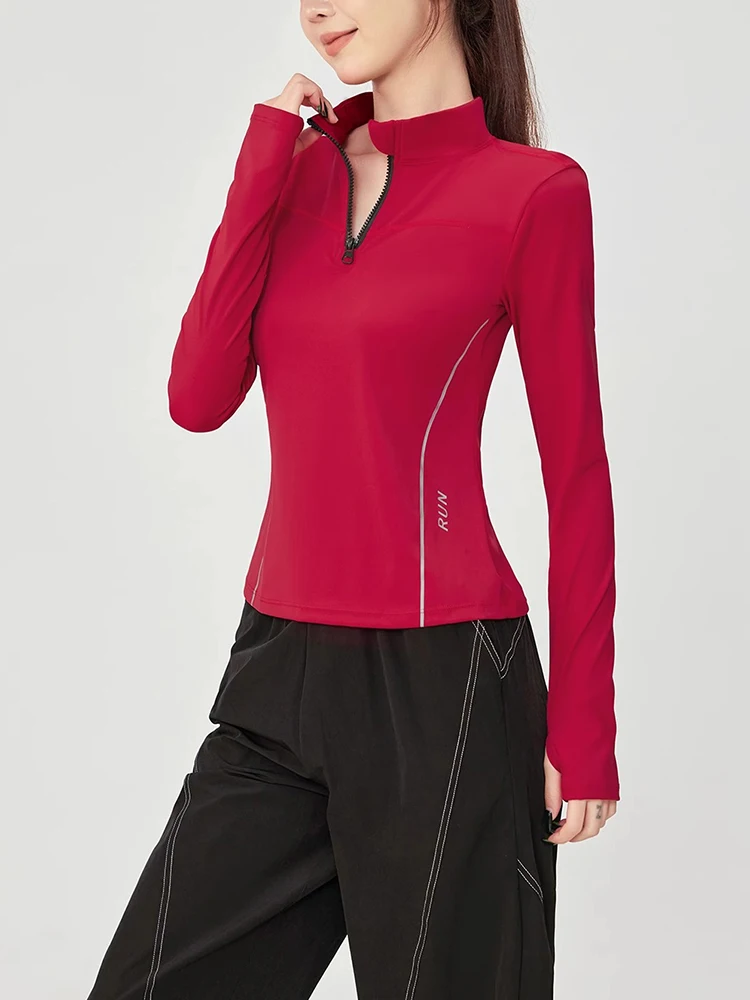 Frauen Lauftraining Anzug Fitn Morning Run Long Sve Marathon f Zip up Top Sportswear Set Herbst Winter Neue Sle