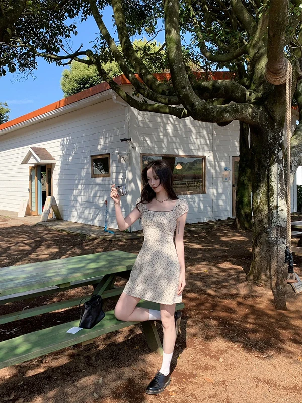 الصيف الأزهار طباعة الدكتور المرأة ساحة طوق التخسيس الخصر تصميم الورك تغطي ألف خط ort تنورة الكورية Sle