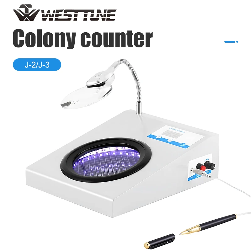 Westtune Microbial Bacterial Colony Counter 3/9 Times Bacterial Tester Counting Machine  Instrument Microbiology Tester 110-220V