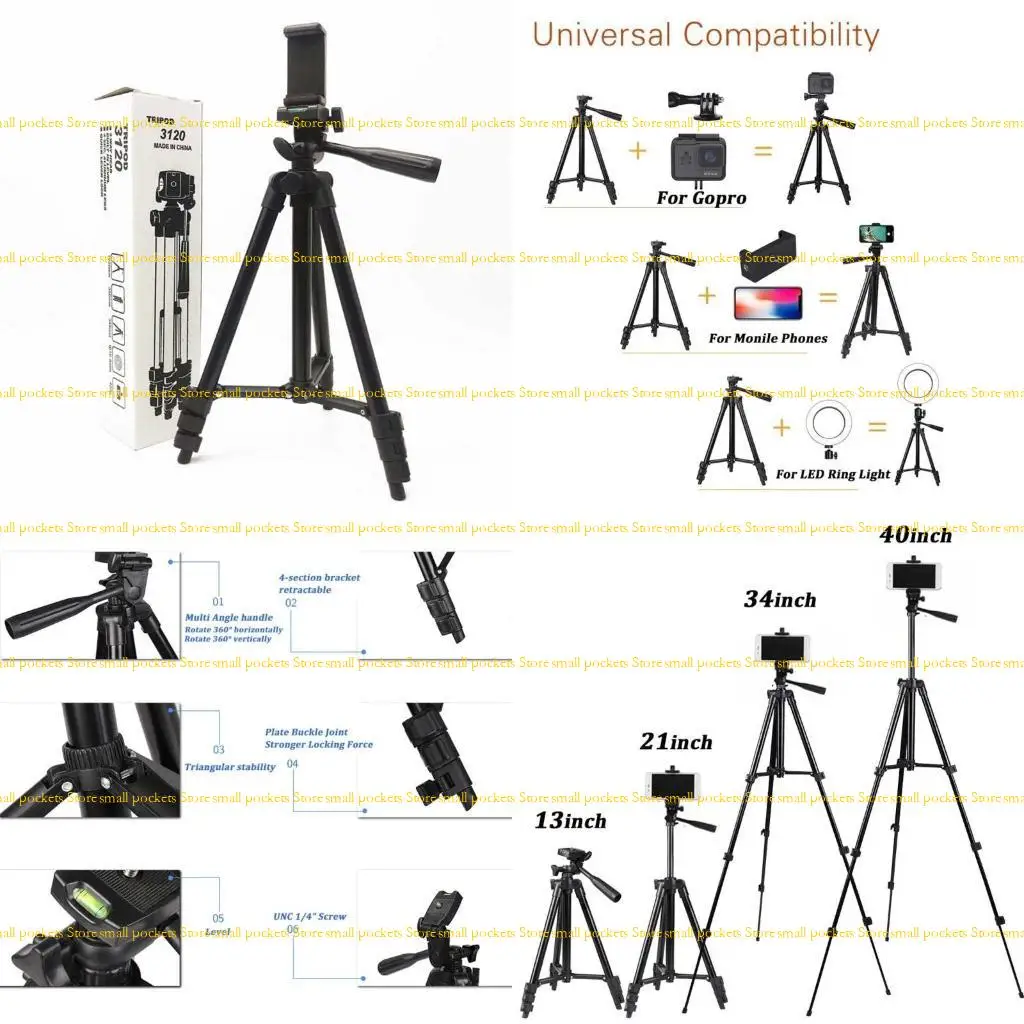 R1WD Height Adjustable Flexible Tripod 360°/90° Rotating For Interview Live Recording