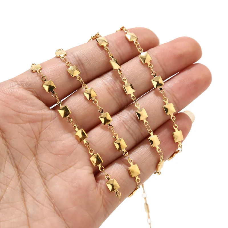 

3Meters Top Quality Gold Plated Stainless Steel Chains 5mm Width Square Link Chain For DIY Jewelry Necklace Bracelet Making