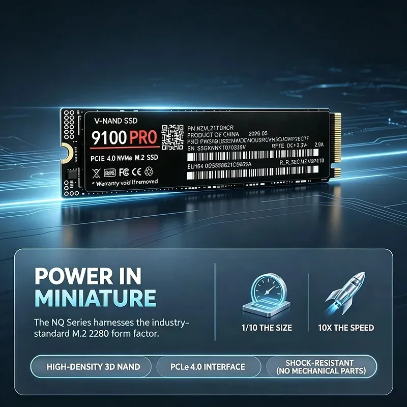 2026 New Genuine 9100 PRO SSD 500GB-4TB M.2 2280 NVMe PCIe4.0, 7300MB/s Read TLC 3D NAND Internal Drive for Gaming Desktop & PS5