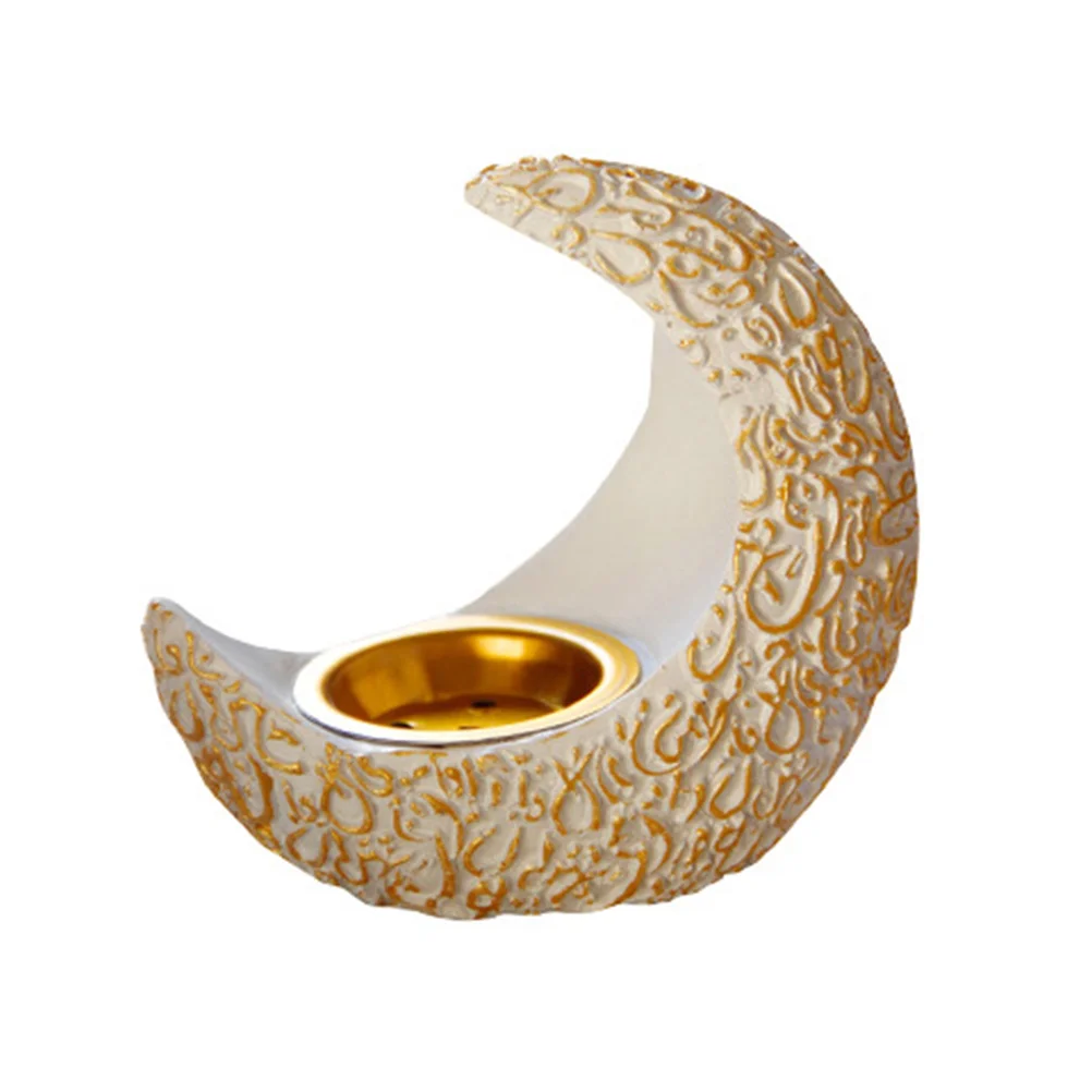

Resin Incense Elegant Decoration Lightweight Portable Moon Holder Meditation Room Eid Gift Incense Burner Holder Cone