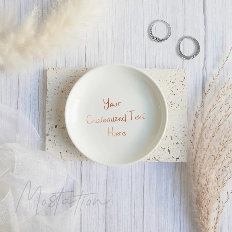 Personalized Wedding Gifts for Couple Custom Initial Date Ring Holder Couples Gift Bridal Shower Engagement Gift Ring Dish Tray