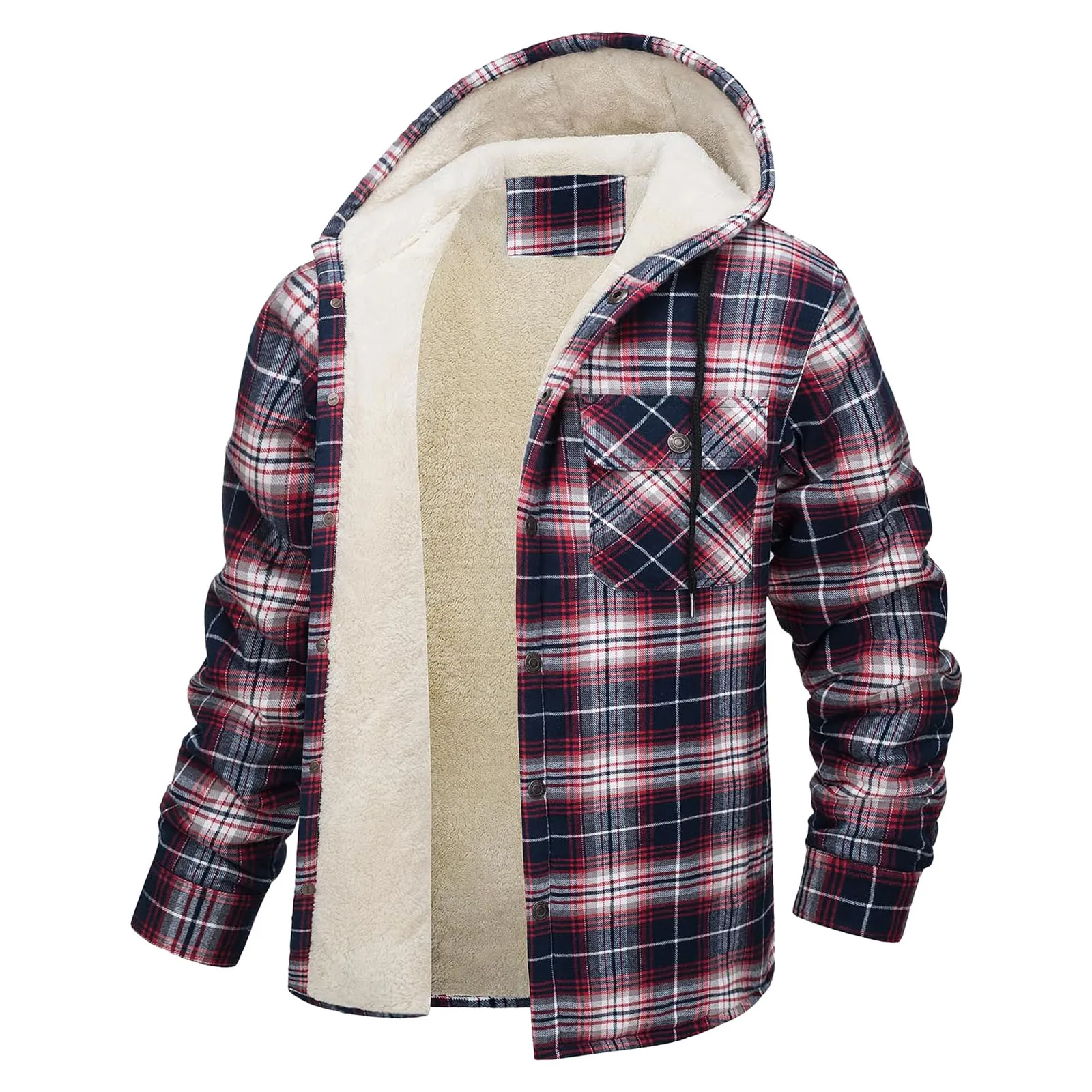 ชาย Flannel กระเป๋าเสื้อลายสก๊อตผู้ชายกีฬา Hooded JACKET เรียงรายเสื้อแจ็คเก็ตผู้ชายขนาดใหญ่ All Might JACKET