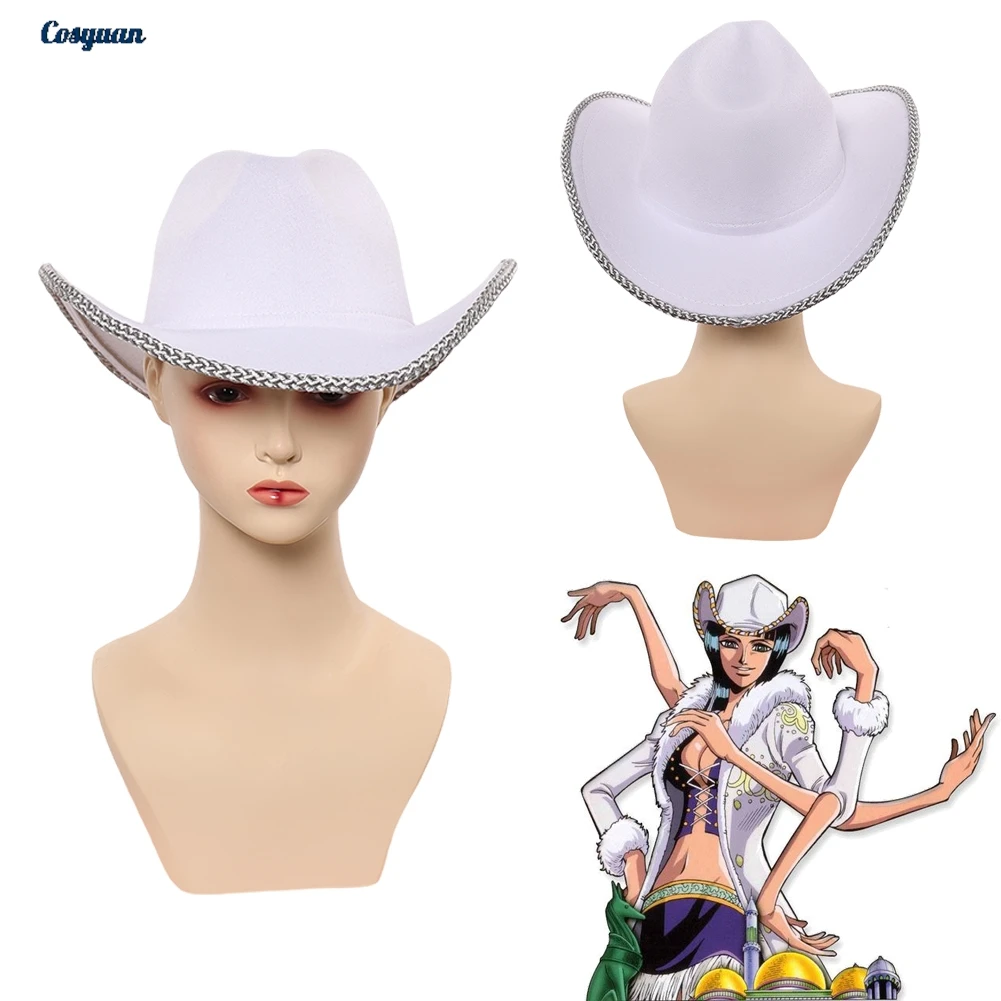 Accesorios de Disfraz de Nico Robin, Sombrero Blanco de 7.5cm, para Cosplay Pirata, Disfraces, Accesorios para Halloween, Juego de Roles, Juguetes