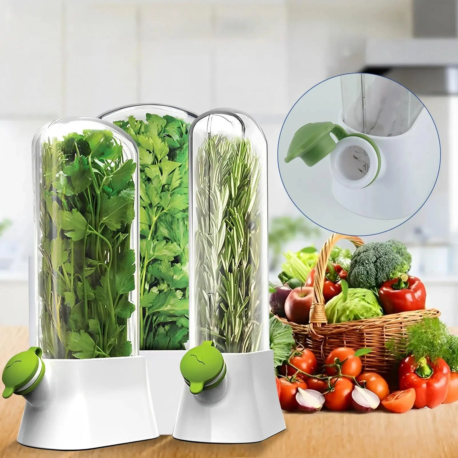 

Контейнер для сохранения свежести для Cilantro Mint Parsley Asparagus Eco Многоразовая бутылка для хранения овощей и овощей