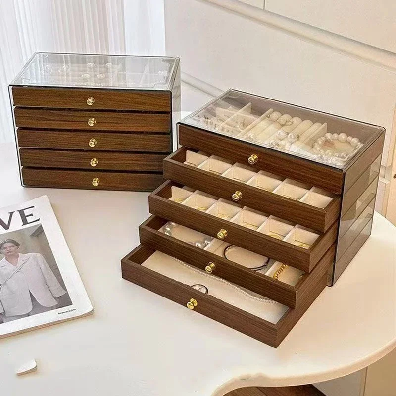 5‑Layer Large‑Capacity Desktop Jewelry Organizer, Multi‑Compartment Storage Box for Earrings, Rings and Necklaces