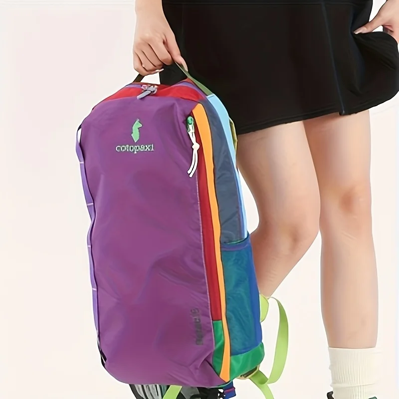 Women's Lightweight Outdoor Sports Backpack Large Capacity Travel Hiking Mountain Climbing Bag Camel Dopaamine Daypack