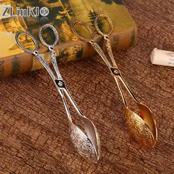 Food Tong Gold-plated Snack Cake Clip Salad Bread Pastry Clamp Baking Tool Fruit Salad Cake Clip Kitchen Utensils Wedding Decor