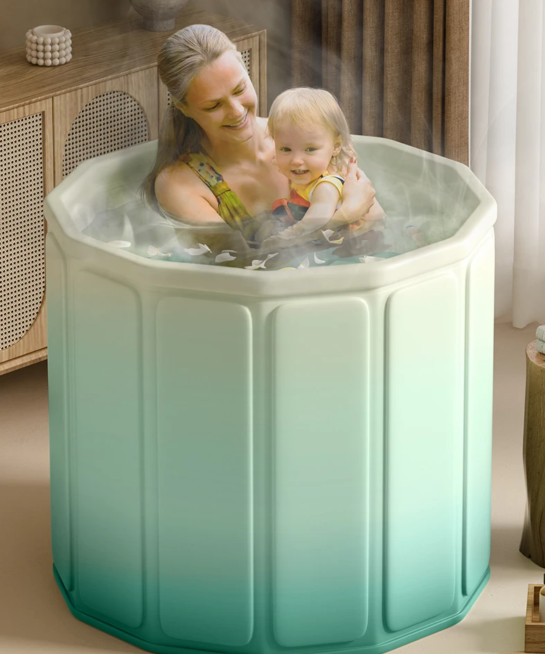 

Folding home children's bath bubble bath parent-child winter double bathtub can sit tub.