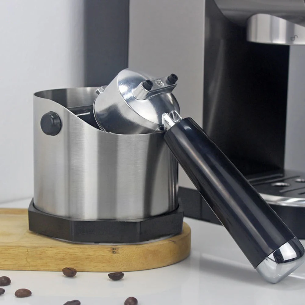 Small-capacity Stainless Steel Coffee Grounds Bucket Inclined Coffee Grounds Box Bar Handle Grounds Trough Coffee Utensils