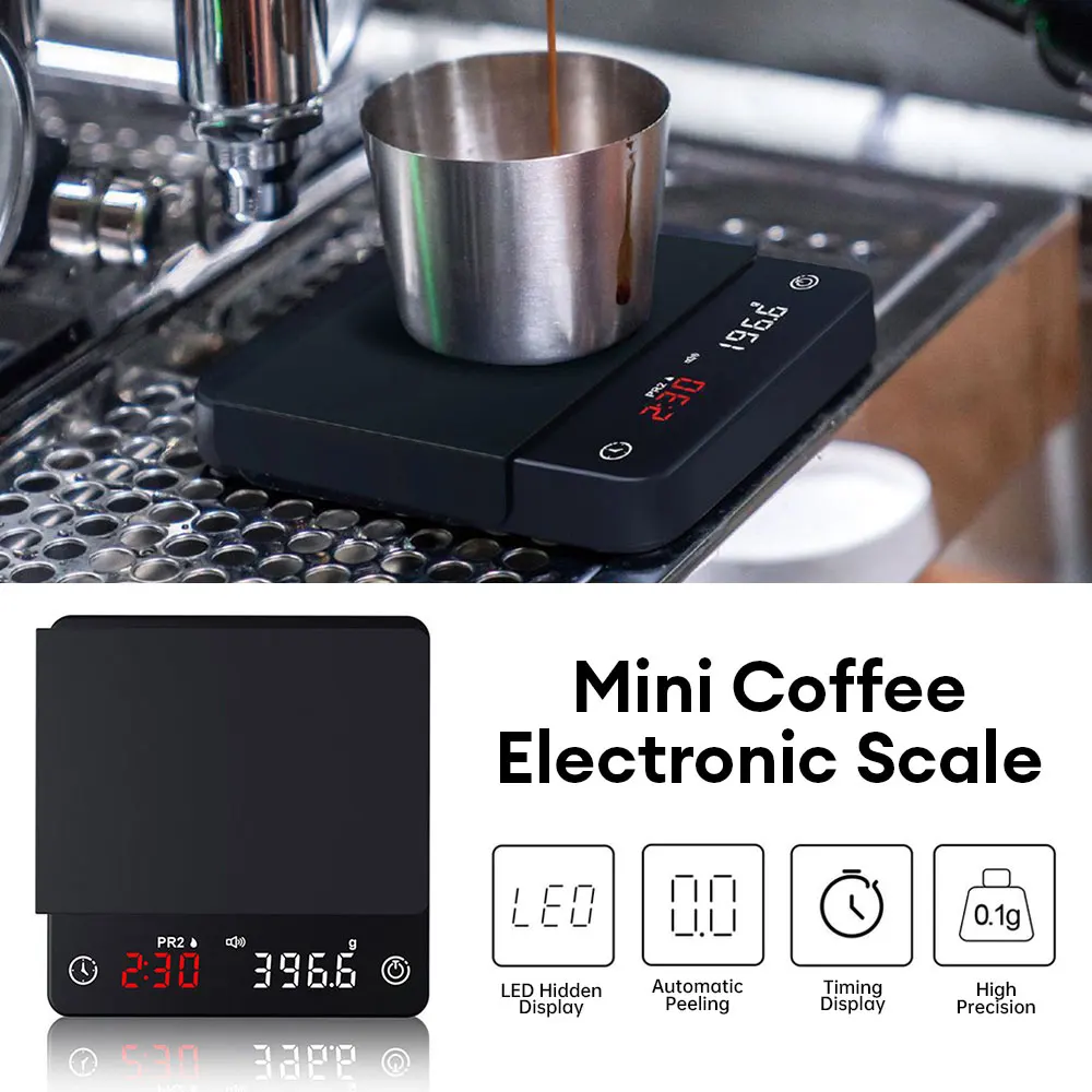 

Coffee Bean Electronic Scale Touch Screen Food Weighing Timing High Precision Display Mini Kitchen Household Electronic Scale