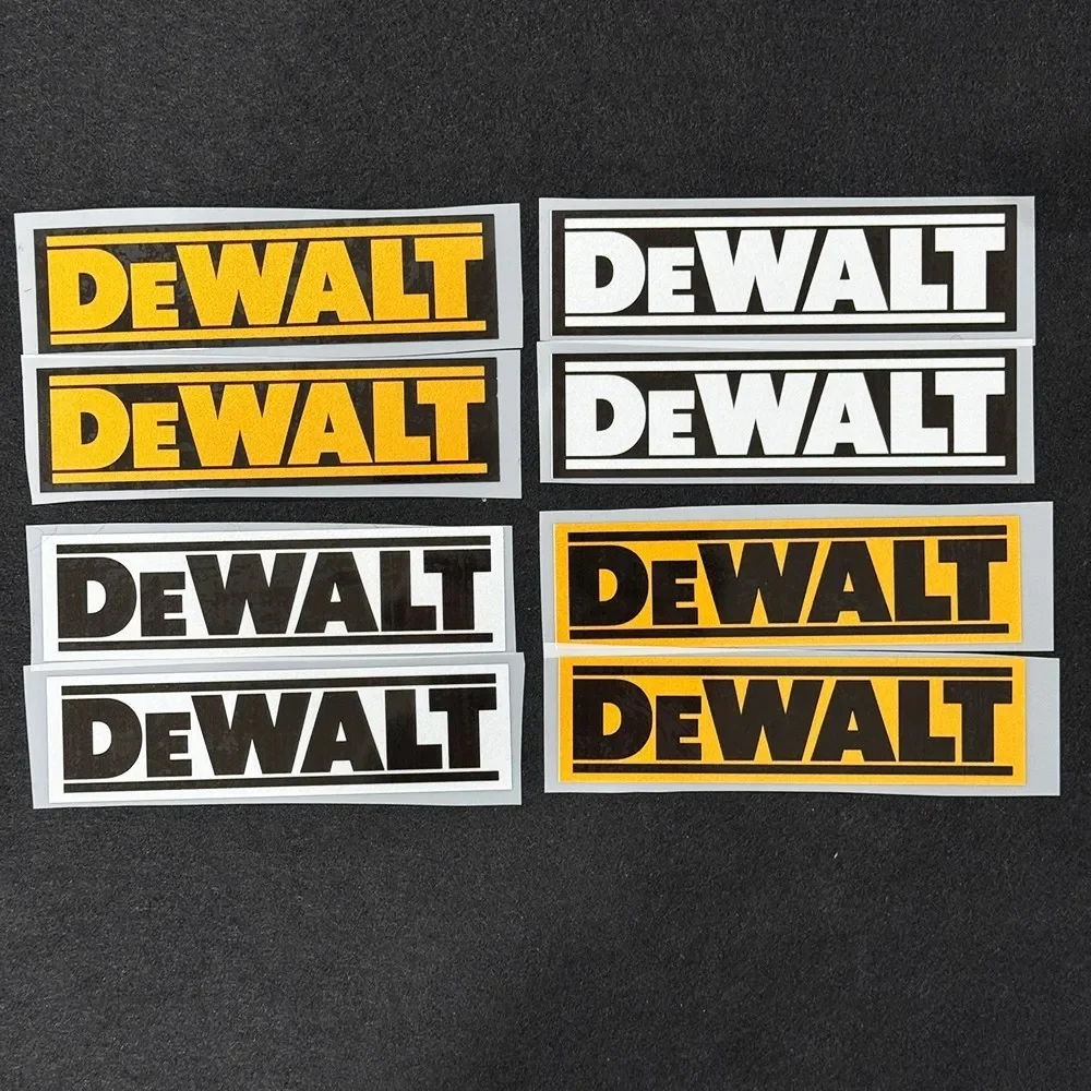 2Pcs DEWALT Logo Vinyl Sticker Waterproof Reflective Decal for Car Window Motorcycle Toolbox Helmet Laptop Decor