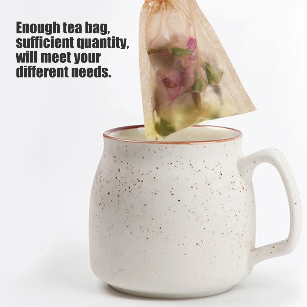 

400pcs Tea Filter Bags for Loose Herbs Small Leaf Paper Infuser Disposable Heat Resistant Drawstring Bag Kitchen Bar Use