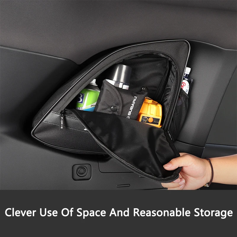 QHCP Car Trunk Side Window Storage Bag Triangle Window Multipurpose Storage Tidy Bag Organizer For Subaru Forester 19-24 2026