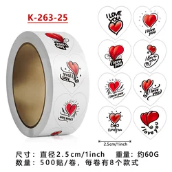 100-500pcs Valentine's Day Stickers Heart Love Letter Labels for Wedding Gift Cute Cupid Decoration Sealing Stickers Wrap Supply