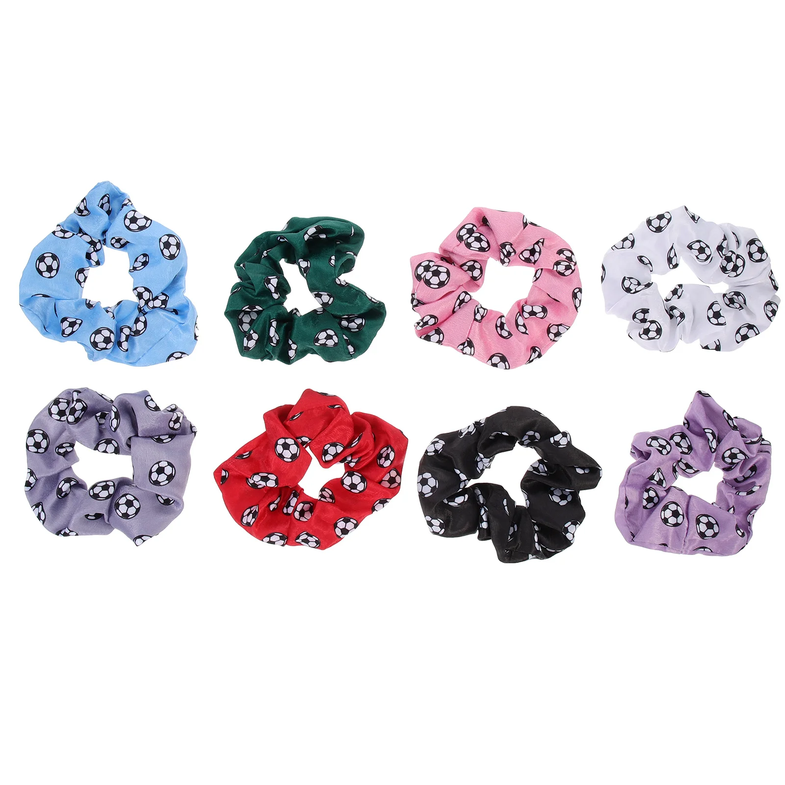 

8 Pcs Football Headband Hair Pins Cloth Ribbon Scrunchies Elastic Printing Accessories Tie Fabric Rope Women's