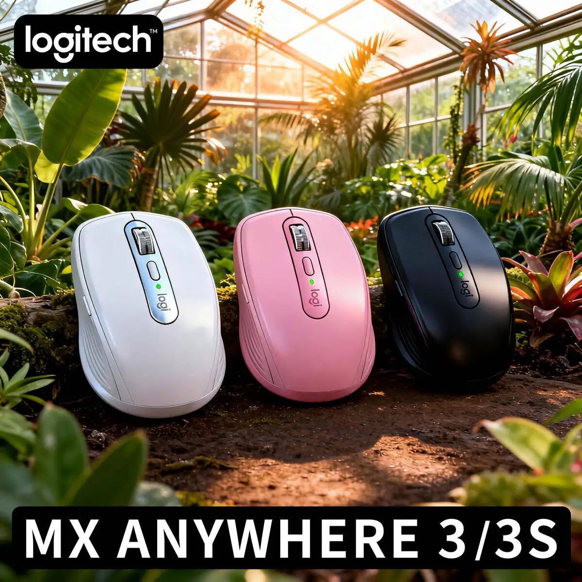 

Compact Logitech MX Anywhere 3S Wireless Mouse Rechargeable Silent Clicks for Laptop Desktop Home