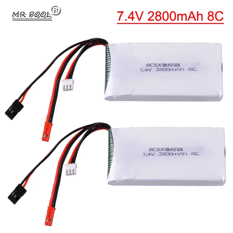 2S 7.4V 2800mah 8C Lipo Battery with JST Connector for Radiolink RC8X RC6GS RC Radio Remote Controller Spare Parts