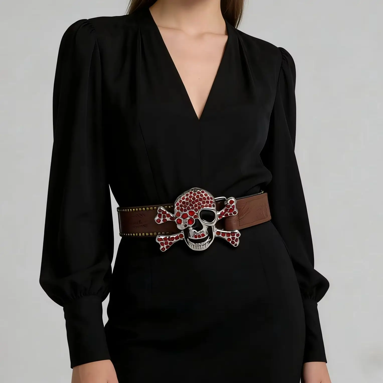 1 Piece of Unisex Belt with Rivets, Cool Street Punk Rock Style, Suitable for Jeans, Suit Jacket, Daily Outing and Fun Activitie