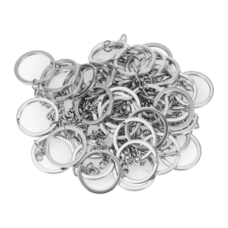 100PCS Blank Plastic/Metal Button Making Supplies 44mm 58mm Button Parts for DIY Making Keychain Key Rings Accessories view 3