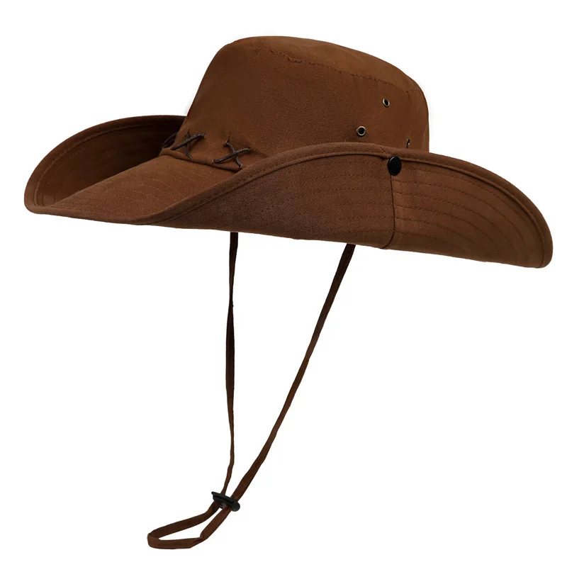 

American Retro Western Cowboy Hats for Women, Outdoor Mountaineering, Wide-brim Sun Hats, Sun-protective Fisherman Hats