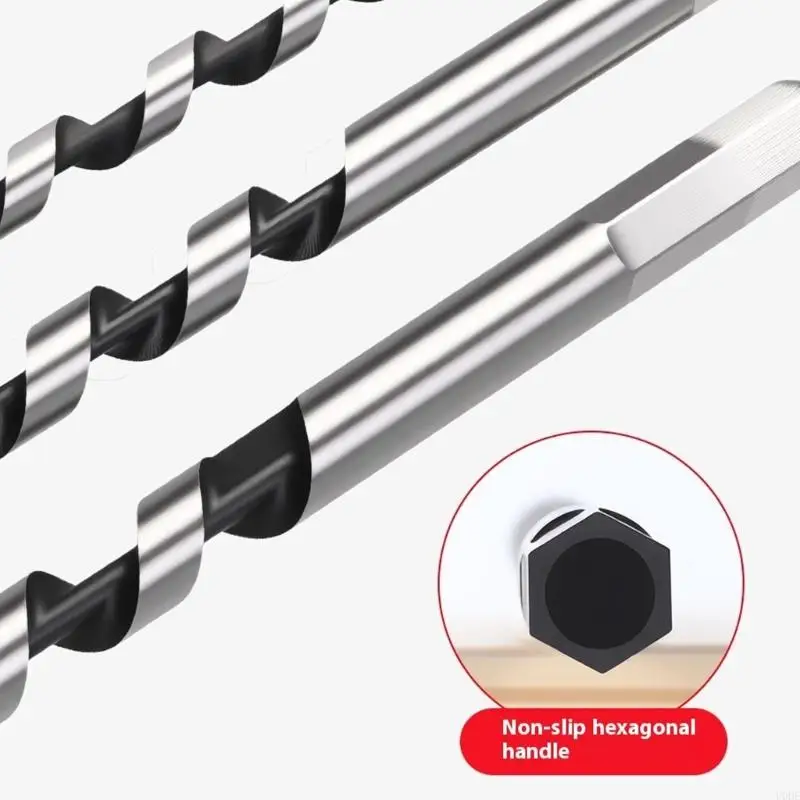 6PCs Long Shank Woodworking Drill Bit Set Enhancing Durability for Solid Door and Engineered Boards