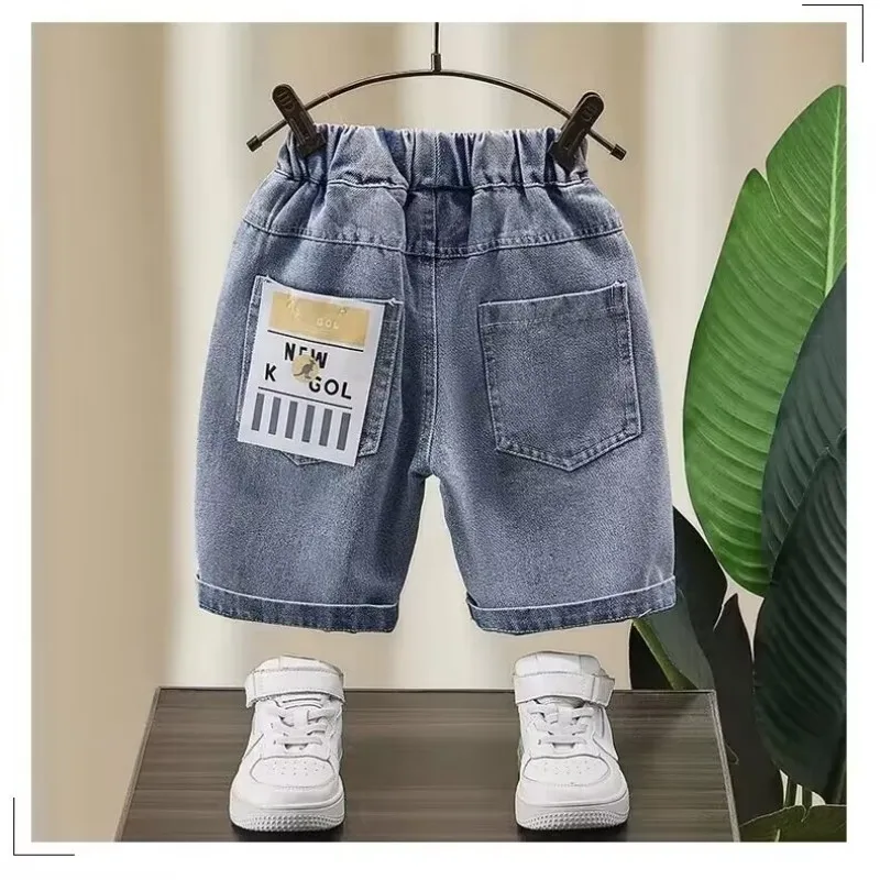 Kids Boys\' Denim Shorts Summer Thin New Blue Fashion Loose Jeans Children\'s Casual Capris Hot Pants