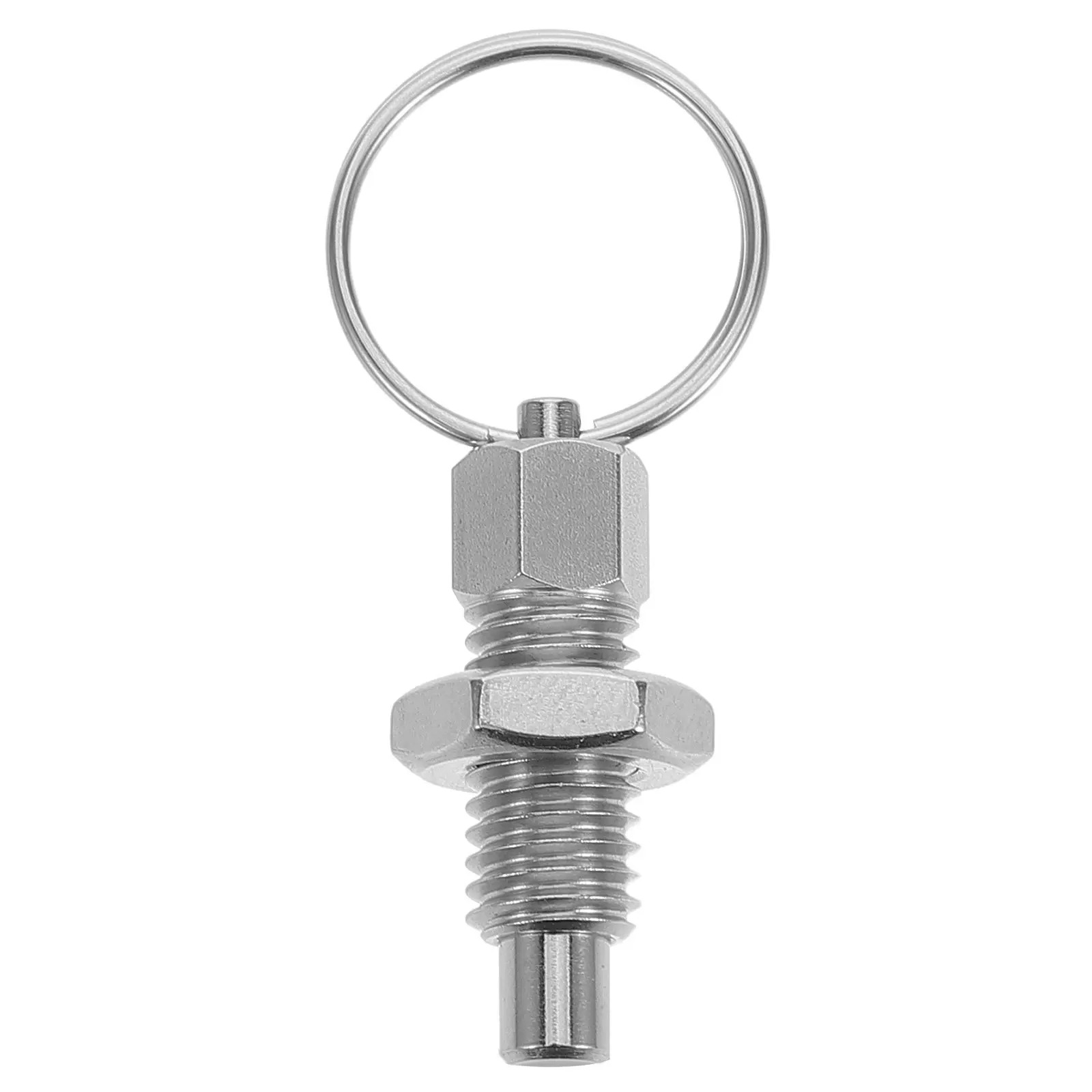 M8 Threaded Stainless Steel Indexing Plunger with Pull Ring Spring Loaded Locking Pin for Gym Machine Repair Adjustable