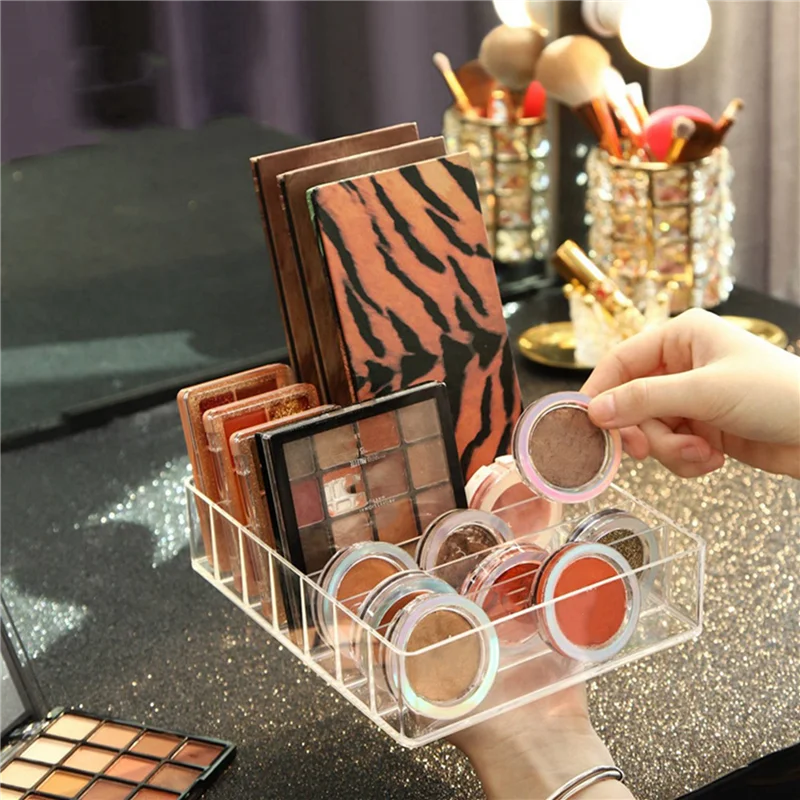 

4X Compact Makeup Palette Organize, 7 Sections Cosmetics Storage Box For Bathroom Countertops, Vanities-B51B