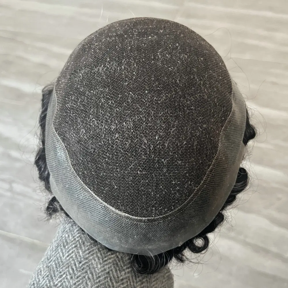 10 مللي متر 360 موجة عميقة أستراليا نمط الشعر المستعار الرجال الشعر البشري الدانتيل بولي شعر مستعار تنفس الشعرية الاصطناعية نظام استبدال الشعر الذكور