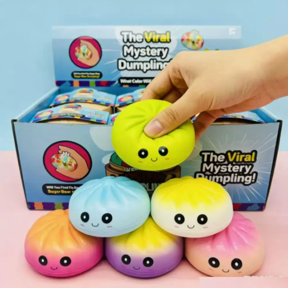 Slow Rising Dumpling Squishy Toys Realistic Bun with Steamer Squishy Dumpling Pinch Cute Soft Sensory Fidget Ball Student Prize