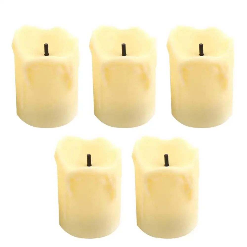 5pcs Led Flickering Lights Flameless Tealight Lamp For Party Decorations Home Bar Cafe Night Light Candlestick Decoration