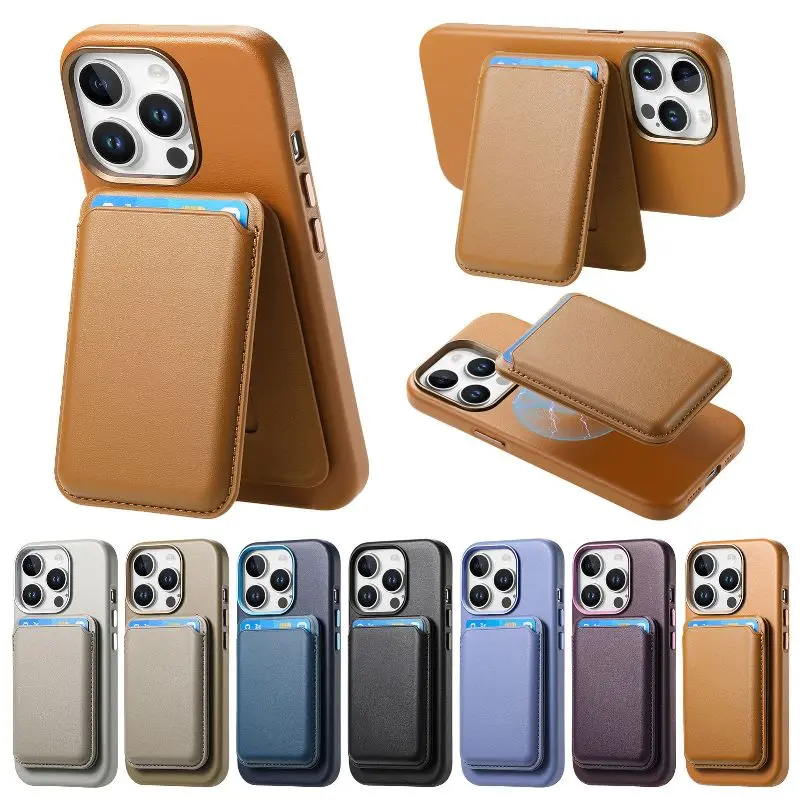 Detachable Magnetic 2 in 1 Phone Case For iPhone 16 15 Pro Max  14 Plus 13 Solid Color Leather Phone Cover