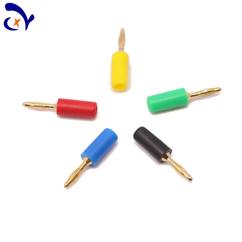 10PCS AMASS 25.203 Pure Copper Plating 2mm Banana Plug Welding Experimental Test Wire Plug PE Current Resistance 10A